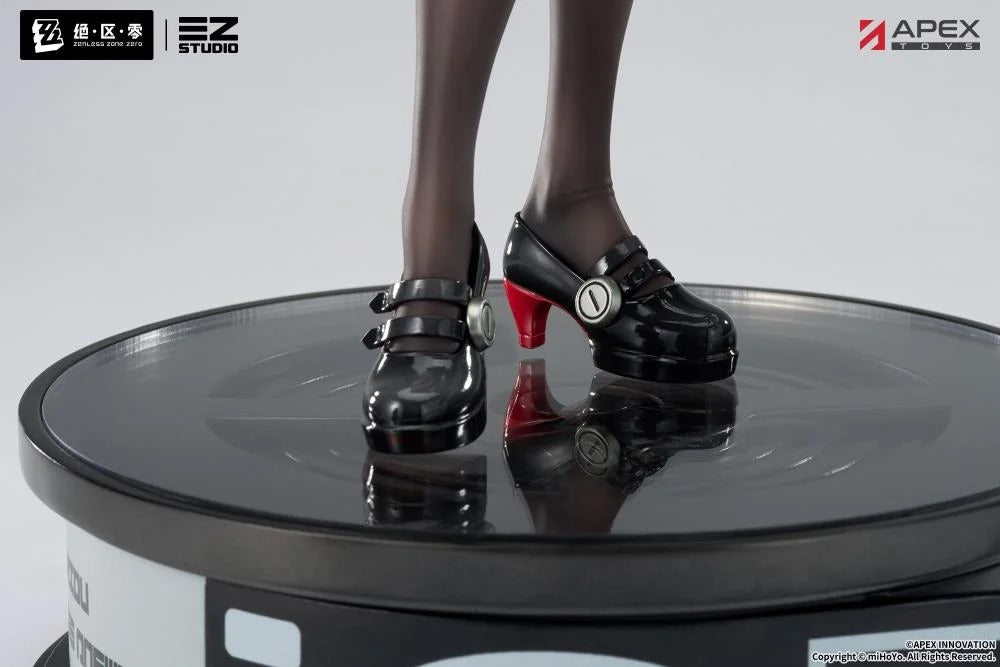 From the popular Zenless Zone Zero video game comes the Ellen Joe 1/7 scale figure by Apex Toys! This impressive figure displays Ellen Joe in her Victoria Housekeeping outfit as she holds her memorable weapon in one hand while in a popular pose. The various details of the character have been captured in 3D figure form, including Ellen's iconic shark tail and love for sweet treats.