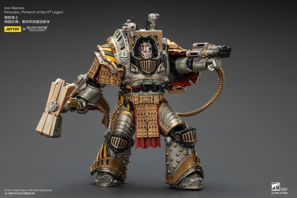 Experts at breaking sieges and assaulting enemy fortifications, the Iron Warriors, led by the Primarch Perturabo, chose to ally with the Mad Warmaster during his heretical war-march towards Sol and the Emperor. Eternal rivals to the favored Imperial Fists and seemingly overlooked at every turn despite their sacrifices, the vicious rage and jealously that burned within Perturabo erupted into an inferno that led his Iron Warriors to decimate and burn entire worlds.
