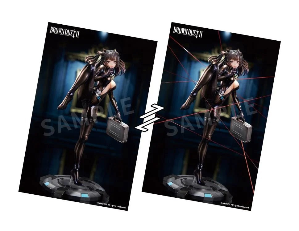 From the BrownDust2 video game comes the Scheherazade (Code Name S version) 1/7 scale figure by Apex Toys! This figure is a little under 10 inches in height and displays Scheherazade in a tight fighting outfit as she holds a briefcase with a panicked look on her face.