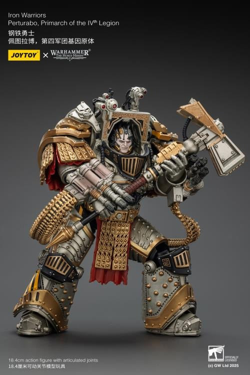 Experts at breaking sieges and assaulting enemy fortifications, the Iron Warriors, led by the Primarch Perturabo, chose to ally with the Mad Warmaster during his heretical war-march towards Sol and the Emperor. Eternal rivals to the favored Imperial Fists and seemingly overlooked at every turn despite their sacrifices, the vicious rage and jealously that burned within Perturabo erupted into an inferno that led his Iron Warriors to decimate and burn entire worlds.