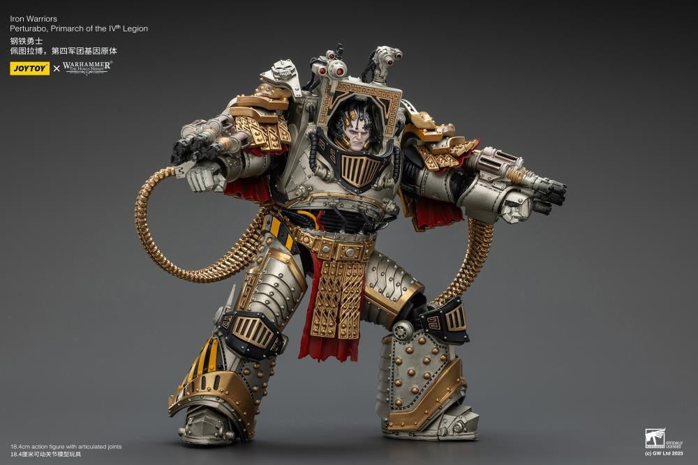 Experts at breaking sieges and assaulting enemy fortifications, the Iron Warriors, led by the Primarch Perturabo, chose to ally with the Mad Warmaster during his heretical war-march towards Sol and the Emperor. Eternal rivals to the favored Imperial Fists and seemingly overlooked at every turn despite their sacrifices, the vicious rage and jealously that burned within Perturabo erupted into an inferno that led his Iron Warriors to decimate and burn entire worlds.