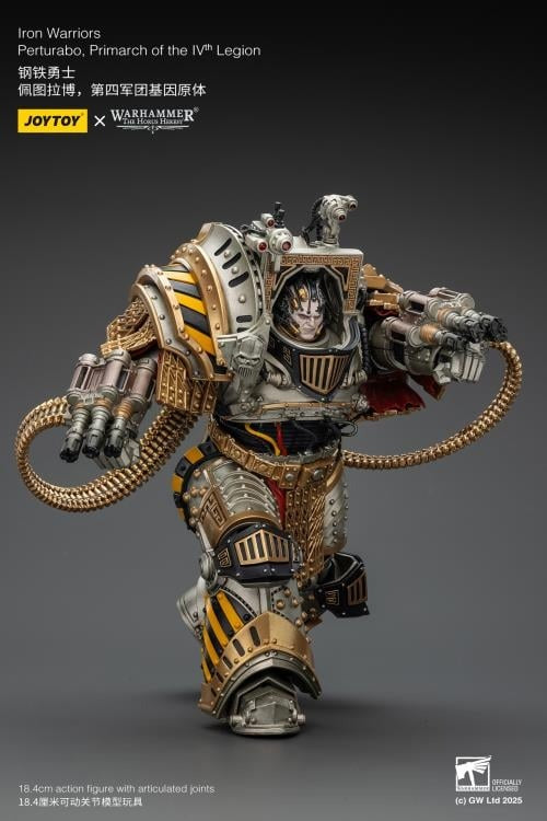 Experts at breaking sieges and assaulting enemy fortifications, the Iron Warriors, led by the Primarch Perturabo, chose to ally with the Mad Warmaster during his heretical war-march towards Sol and the Emperor. Eternal rivals to the favored Imperial Fists and seemingly overlooked at every turn despite their sacrifices, the vicious rage and jealously that burned within Perturabo erupted into an inferno that led his Iron Warriors to decimate and burn entire worlds.