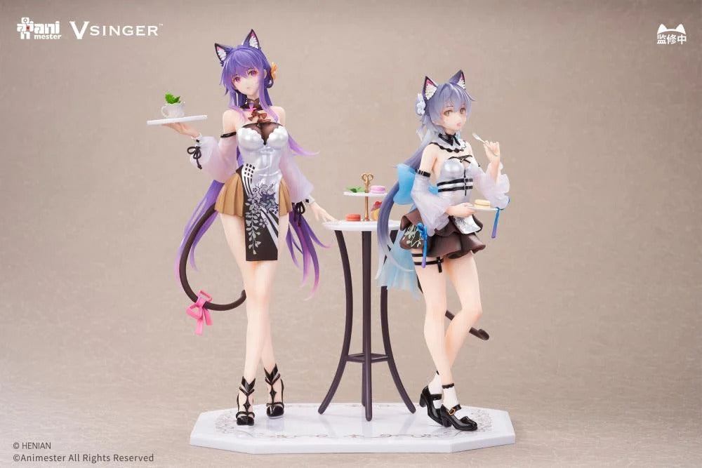 Based on the Vsinger characters comes the Luo Tianyi & Mo Qingxian (Tea Time Melody Dual version) 1/7 scale figure set by AniMester! These highly detailed figures display the two characters in cute outfits as they get set to have some tea and treats. This dual version includes a base for displaying both figures at once, as well as a small table for holding their tea time treats. Don't miss out on adding these figures to your collection!