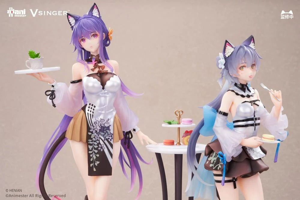 Based on the Vsinger characters comes the Luo Tianyi & Mo Qingxian (Tea Time Melody Dual version) 1/7 scale figure set by AniMester! These highly detailed figures display the two characters in cute outfits as they get set to have some tea and treats. This dual version includes a base for displaying both figures at once, as well as a small table for holding their tea time treats. Don't miss out on adding these figures to your collection!