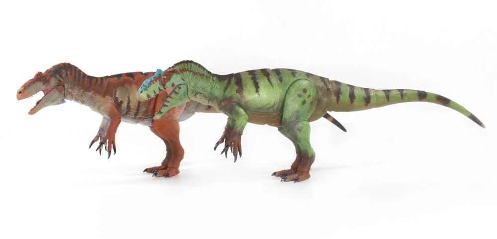 One of Creative Beast Studio’s biggest claims to fame is their Beasts of the Mesozoic figure collection. The Mesozoic Era comprises the Triassic, Jurassic, and Cretaceous periods of geological time, and the creature figures featured in the series include dinosaurs that lived during that time.
Figure measures 10 inches (25.4cm) long and features 22 points of articulation, 3 sets of interchangeable feet, posing wire in the tail end, and an adjustable clear plastic display base with rubber pad.