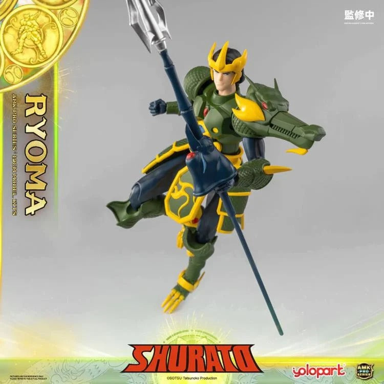 From the classic anime series Legend of Heavenly Sphere Shurato comes a new entry in the popular AMK PRO X series: Ryoma! Featuring a new streamlined design, this model kit includes multiple accessories and armor pieces along with his trademark Mecha vehicle! Don't miss out and order yours today!