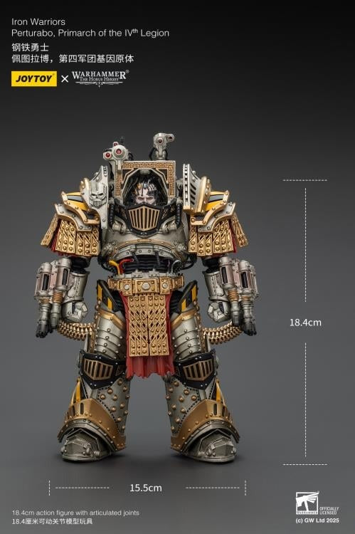 Experts at breaking sieges and assaulting enemy fortifications, the Iron Warriors, led by the Primarch Perturabo, chose to ally with the Mad Warmaster during his heretical war-march towards Sol and the Emperor. Eternal rivals to the favored Imperial Fists and seemingly overlooked at every turn despite their sacrifices, the vicious rage and jealously that burned within Perturabo erupted into an inferno that led his Iron Warriors to decimate and burn entire worlds.