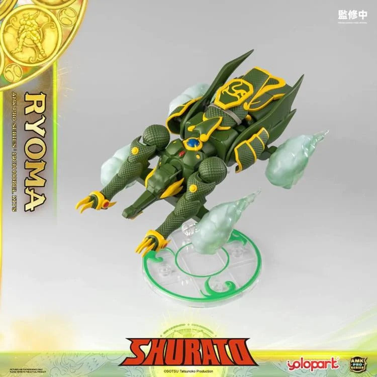 From the classic anime series Legend of Heavenly Sphere Shurato comes a new entry in the popular AMK PRO X series: Ryoma! Featuring a new streamlined design, this model kit includes multiple accessories and armor pieces along with his trademark Mecha vehicle! Don't miss out and order yours today!