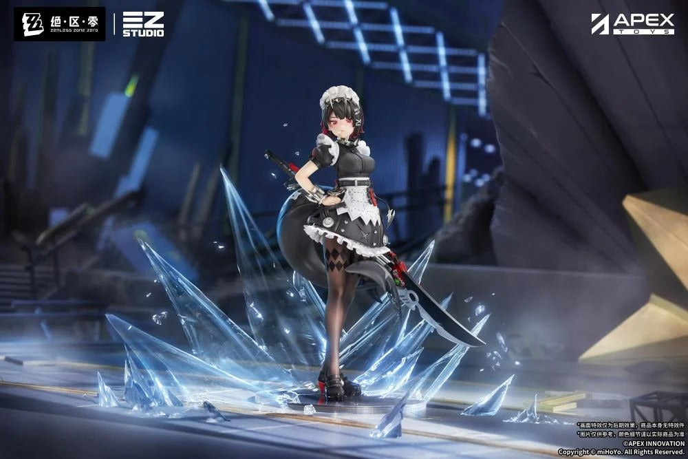 From the popular Zenless Zone Zero video game comes the Ellen Joe 1/7 scale figure by Apex Toys! This impressive figure displays Ellen Joe in her Victoria Housekeeping outfit as she holds her memorable weapon in one hand while in a popular pose. The various details of the character have been captured in 3D figure form, including Ellen's iconic shark tail and love for sweet treats.