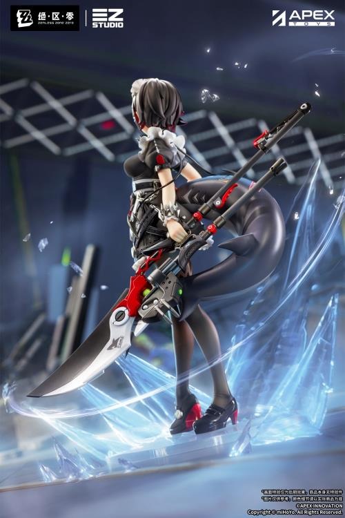 From the popular Zenless Zone Zero video game comes the Ellen Joe 1/7 scale figure by Apex Toys! This impressive figure displays Ellen Joe in her Victoria Housekeeping outfit as she holds her memorable weapon in one hand while in a popular pose. The various details of the character have been captured in 3D figure form, including Ellen's iconic shark tail and love for sweet treats.