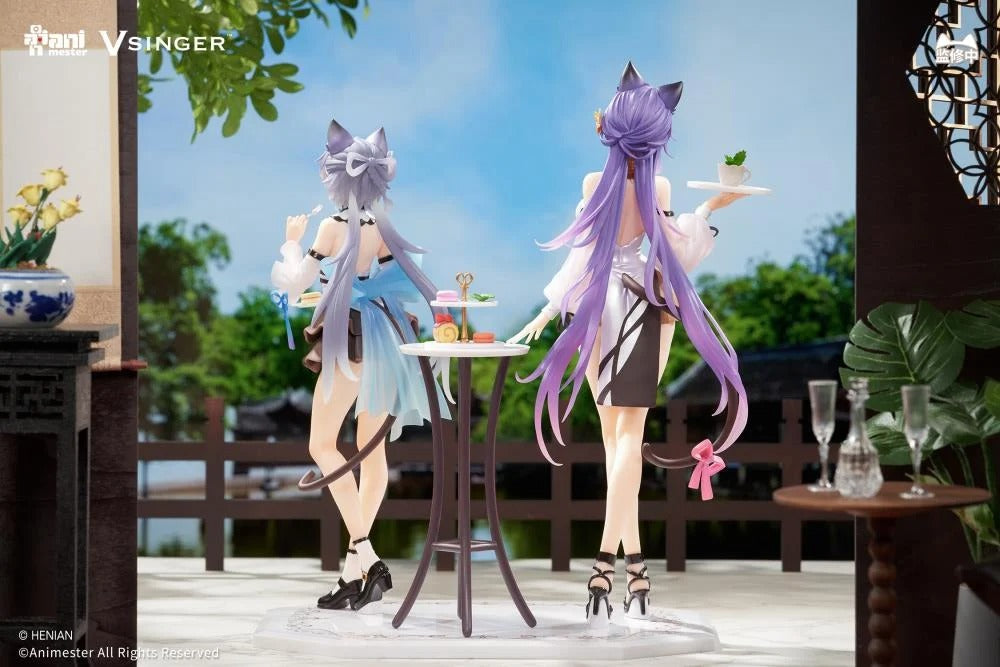 Based on the Vsinger characters comes the Luo Tianyi & Mo Qingxian (Tea Time Melody Dual version) 1/7 scale figure set by AniMester! These highly detailed figures display the two characters in cute outfits as they get set to have some tea and treats. This dual version includes a base for displaying both figures at once, as well as a small table for holding their tea time treats. Don't miss out on adding these figures to your collection!