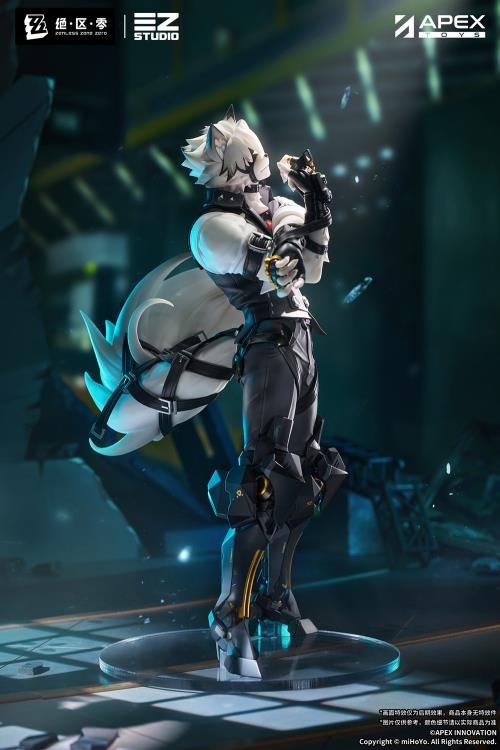 Based on the popular Zenless Zone Zero video game comes the Von Lycaon 1/7 scale figure by Apex Toys! This figure stands an impressive 13 inches in height as it displays Von Lycaon in a popular pose while standing on a themed base. This Victoria Housekeeping member has been brought to life in 3D figure form, with special effort paid to capture the various details of the character's wolf-like aspects and mechanical legs.