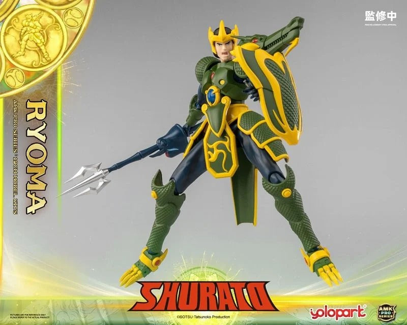 From the classic anime series Legend of Heavenly Sphere Shurato comes a new entry in the popular AMK PRO X series: Ryoma! Featuring a new streamlined design, this model kit includes multiple accessories and armor pieces along with his trademark Mecha vehicle! Don't miss out and order yours today!