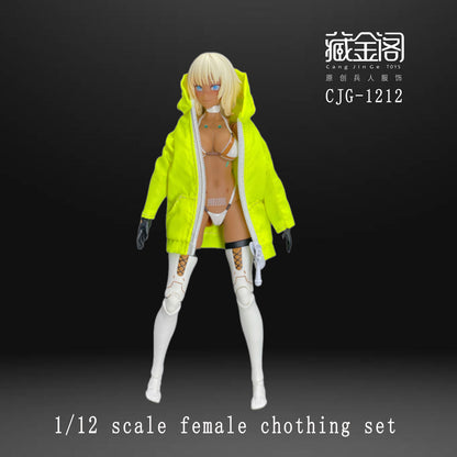 1/12 scale Female Zipper Hoodie Coat Clothes