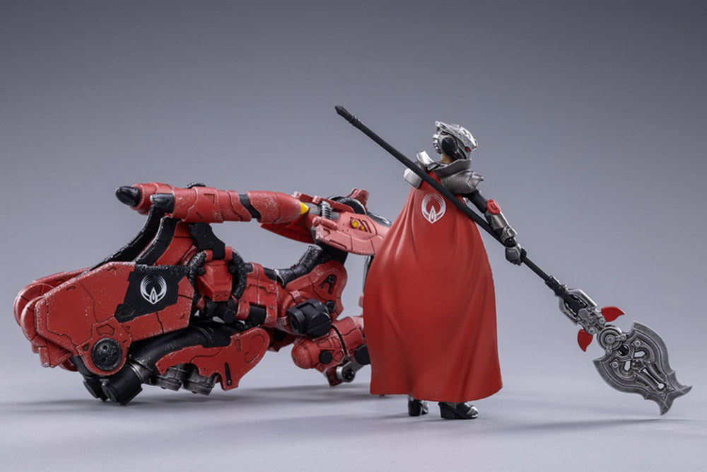 Joy Toy Battle for the Stars Saluk Flame Dragon Cavalry (Crimson) 1/18 Scale Set. Originally, JoyToy Flame Dragons inhabited a planet abound with active volcanos. The severe natural environment there forced Flame Dragons to evolve scales that are nearly unbreakable and fireproof.