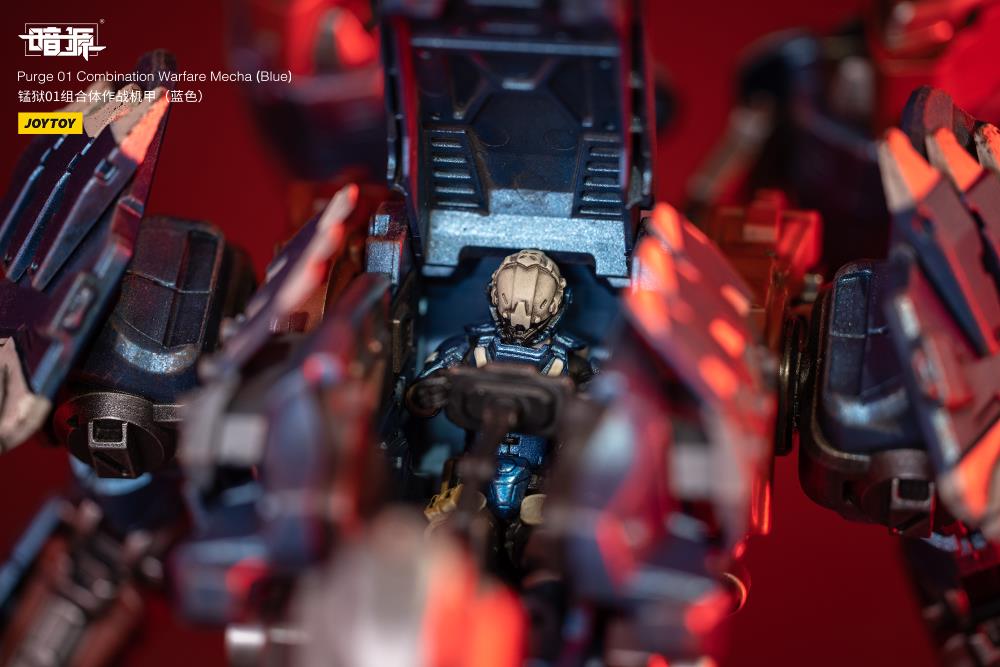 Dark Source Purge 01 Combination Warfare Mecha (Blue Vers.) 1/25 Scale Figure. Joy Toy's military vehicle series continues with the Purge 01 Combination Warfare Mecha and pilot figure!