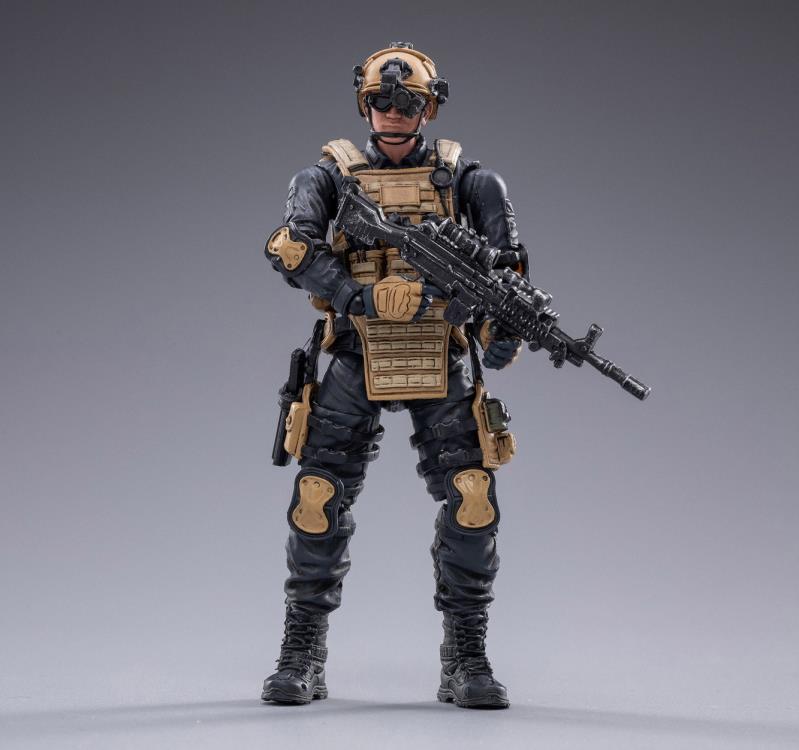Joy Toy set of Police Sniper, Assault, and Automatic Rifleman figures is incredibly detailed in 1/18 scale. JoyToy, each figure is highly articulated and includes weapon accessories as well as several pieces of removable gear.