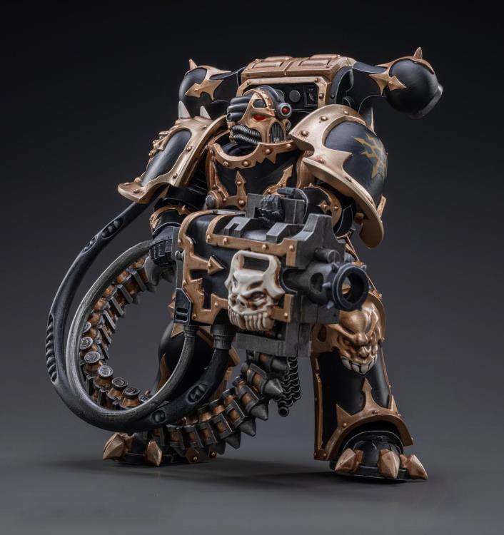 Joy Toy brings the Black Legion Havocs Marine to life with this 1/18 scale figure. The JoyToy Black Legion is a Traitor Legion of Chaos Space Marines that is the first in infamy, if not in treachery, whose name resounds as a curse throughout the scattered and war-torn realms of Humanity. Recreate the most important battles with this highly detailed and articulated figure.