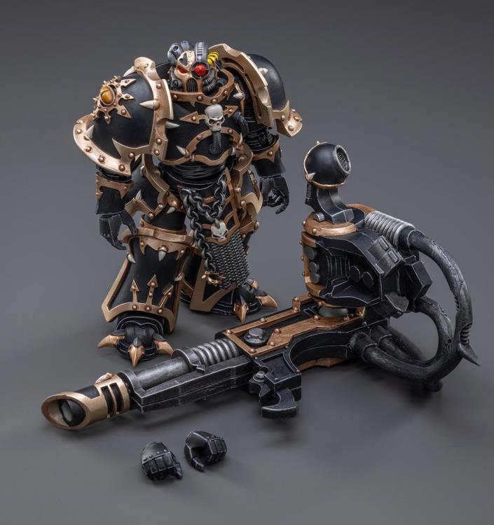 Joy Toy brings the Black Legion Havocs Marine to life with this 1/18 scale figure. The JoyToy Black Legion is a Traitor Legion of Chaos Space Marines that is the first in infamy, if not in treachery, whose name resounds as a curse throughout the scattered and war-torn realms of Humanity. Recreate the most important battles with this highly detailed and articulated figure.