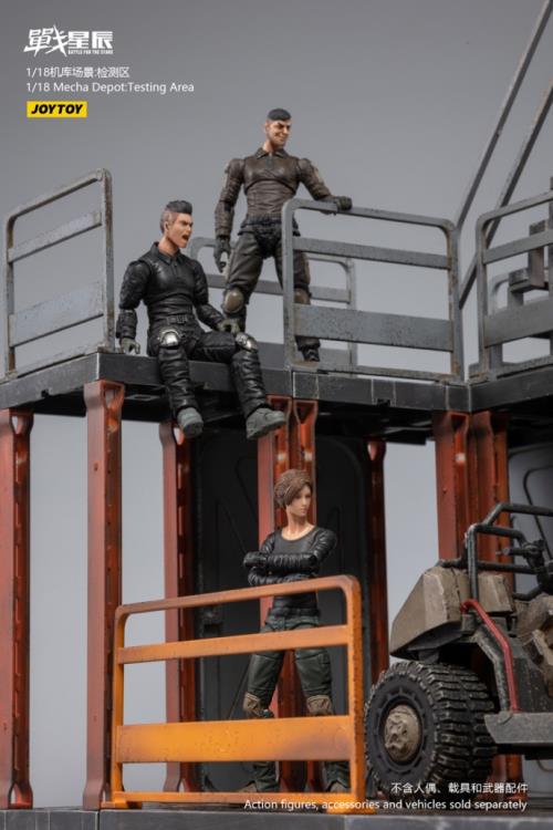 Joy Toy brings even more incredibly detailed 1/18 scale dioramas to life with this mecha depot testing area diorama! JoyToy set includes flooring, a lower deck room, railings, and a staircase.