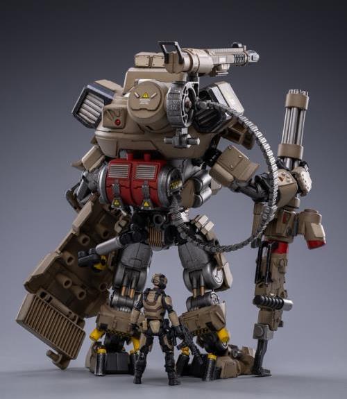 Joy Toy military vehicle series continues with the Iron Wrecker 04 Heavy Firepower Mecha and pilot figure! JoyToy, each 1/25 scale articulated military mech and pilot features intricate details on a small scale and comes with equally-sized weapons and accessories.
