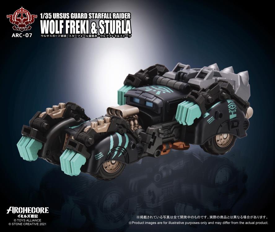 The 1/35 scale Archecore - Saga of Ymirus world of military figures, vehicles, and accessories continues with this ARC-07 Ursus Guard Wolf Freki and Sturla figures!