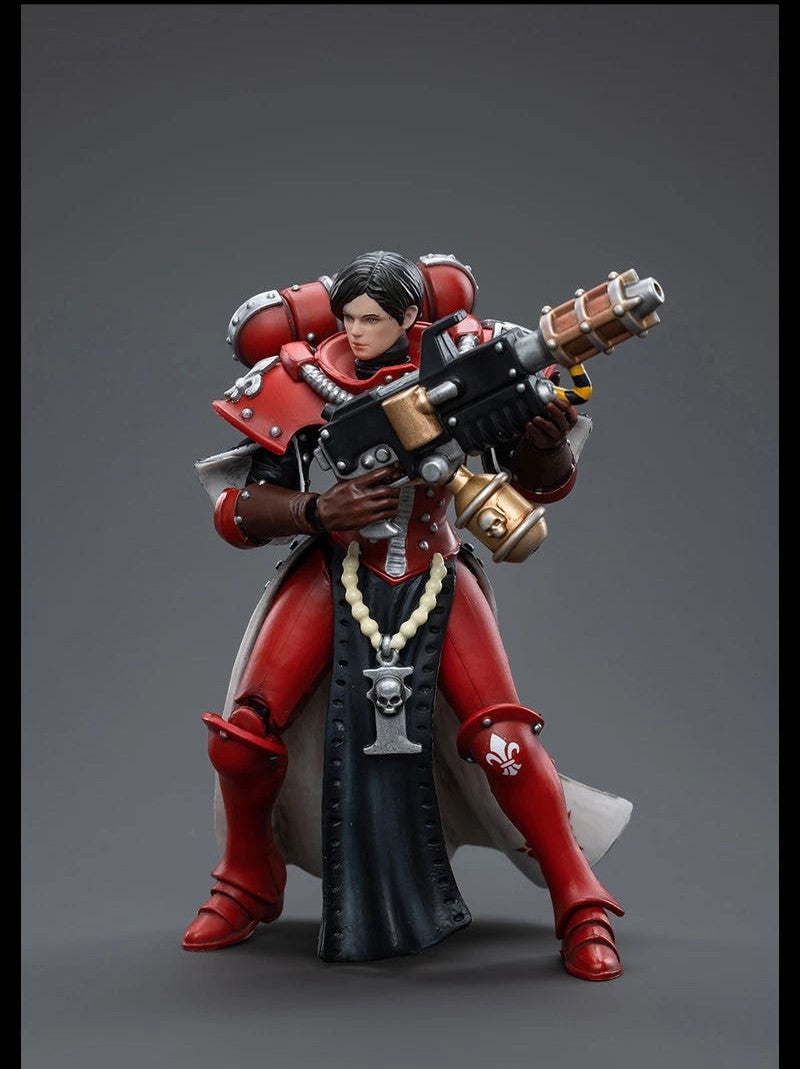 Joy Toy brings the Adepta Sororitas, also known as the Sisters of Battle, from Warhammer 40k to life with this new series of 1/18 scale figures! An all-female subdivision of the Ecclesiarchy religious organization, these warriors serve as the organization's fighting arm and mercilessly root out corruption. Each figure typically includes interchangeable hands and weapon accessories and stands between 4" and 6" tall.