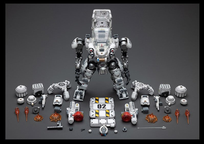 Joy Toy's military vehicle series continues with the Tiekui Dual Pilot Mecha and pilot figures! Each 1/25 scale articulated military mech and pilot features intricate details on a small scale and comes with equally-sized weapons and accessories.