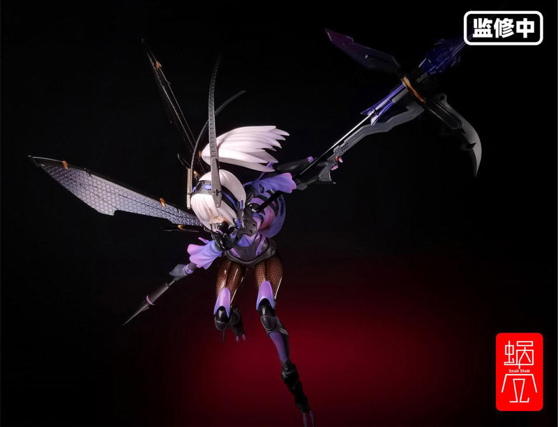 The Argidae Girl BEE-04R figure is based on an illustration by Mogumo in 1/12 scale! With several removable parts and a movable eyeball gimmick, this figure is easily customizable for your collection! The base of the figure even includes storage for smaller additional parts when they are not in use!