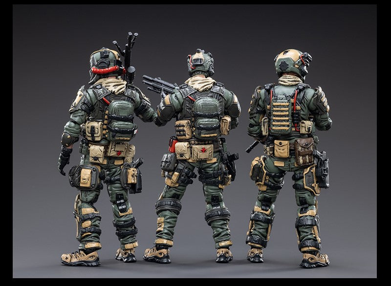 From Joy Toy, this Spartan Squad Soldier set of 3 figures is incredibly detailed in 1/18 scale. Each JoyToy figure is highly articulated and includes weapon accessories as well as several pieces of removable armor.