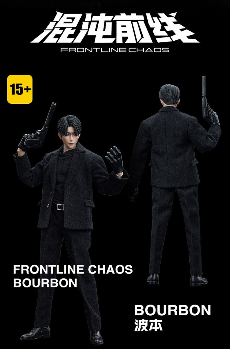 Joy Toy Frontline Chaos figure series continues in 1/12 Scale. Dressed in real cloth and stylish clothing, JoyToy Bourbon figure is ready to run into battle with her weapon combos.