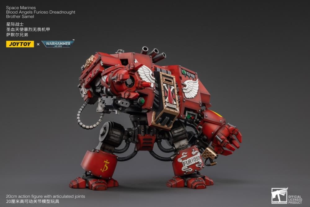 Joy Toy brings the Blood Angels from Warhammer 40k to life with this new series of 1/18 scale figures. Each JoyToy figure includes interchangeable hands and weapon accessories and stands between 4″ and 6″ tall.