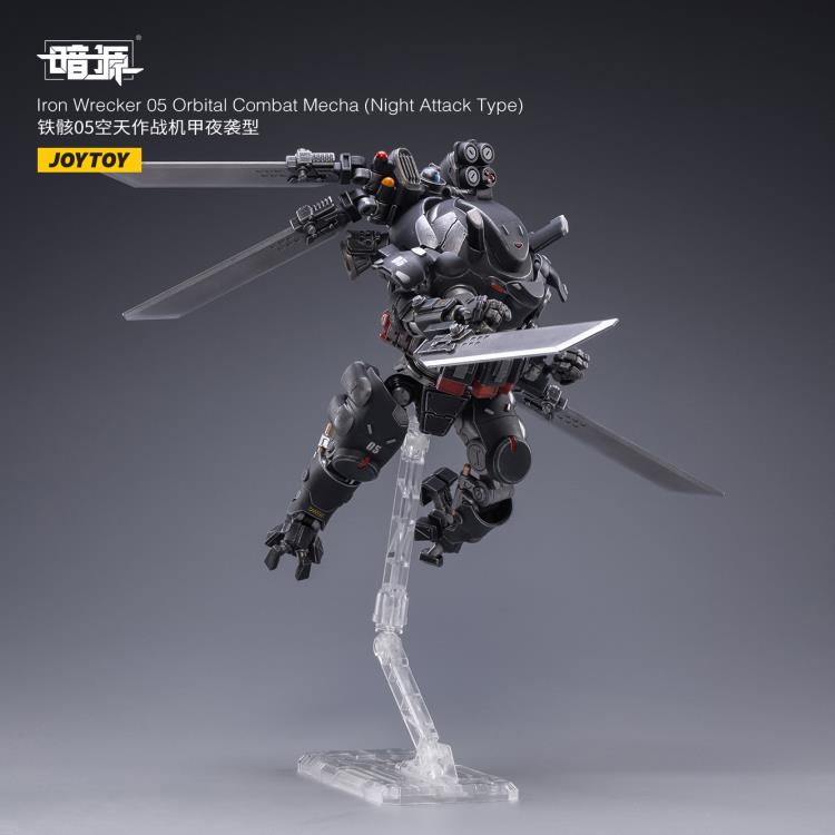 Joy Toy Dark Source Iron Wrecker 05 Orbital Combat Mecha (Night Attack Type) 1/25 Scale Figure JT2030. JoyToy military vehicle series continues with the Iron Wrecker 05 Orbital Combat Mecha (Night Attack Type) and pilot figure!