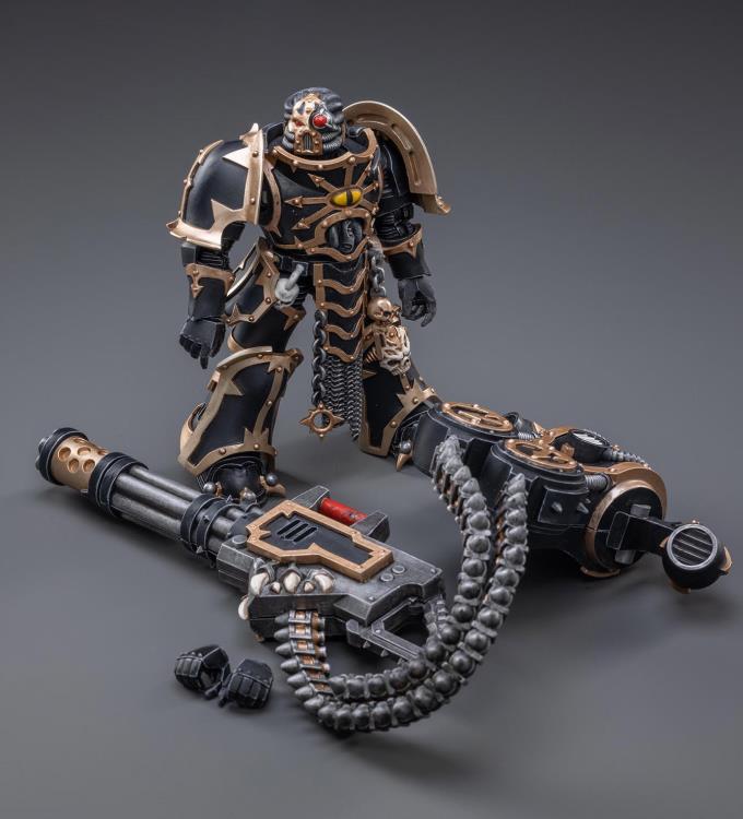 Joy Toy brings the Black Legion Havocs Marine to life with this 1/18 scale figure. The JoyToy Black Legion is a Traitor Legion of Chaos Space Marines that is the first in infamy, if not in treachery, whose name resounds as a curse throughout the scattered and war-torn realms of Humanity. Recreate the most important battles with this highly detailed and articulated figure.