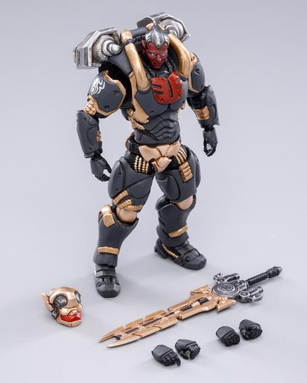 Joy Toy Battle for the Stars Saluk Flame Dragon Cavalry (Shadow) 1/18 Scale Set. Originally, JoyToy Flame Dragons inhabited a planet abound with active volcanos. The severe natural environment there forced Flame Dragons to evolve scales that are nearly unbreakable and fireproof.