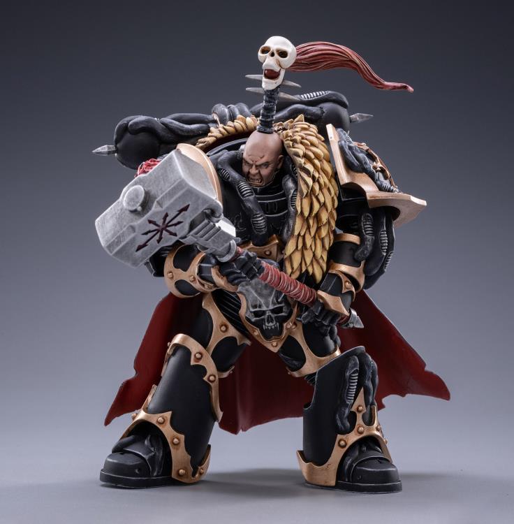 Joy Toy brings the Black Legion Chaos Space Marines to life with this 1/18 scale figure. The Black Legion is a Traitor Legion of Chaos Space Marines that is the first in infamy, if not in treachery, whose name resounds as a curse throughout the scattered and war-torn realms of Humanity. Recreate the most important battles with this highly detailed and articulated intimidating horned space marine figure.