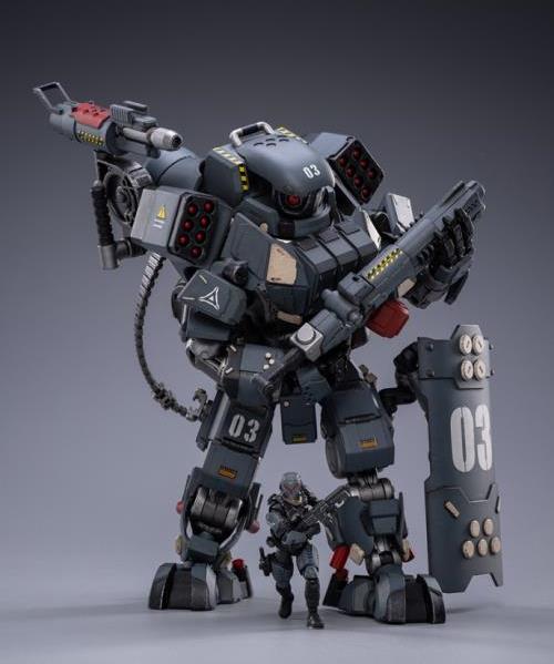 Joy Toy military vehicle series continues with the Iron Wrecker 03 Urban Warfare Mecha and pilot figure! JoyToy, each 1/25 scale articulated military mech and pilot features intricate details on a small scale and comes with equally-sized weapons and accessories.