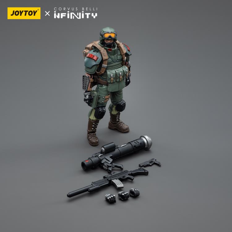 Joy Toy brings to the table a new series of figures, inspired after the tabletop wargame published by Corvus Belli. This highly detailed 1/18 scale figure stands around 4 inches tall and comes equipped with an arsenal of interchangeable parts and weapons. Add the Separate Assault Batallion figure, along with other separately sold Infinity figures by JoyToy, to your collection and build up your army for battle!