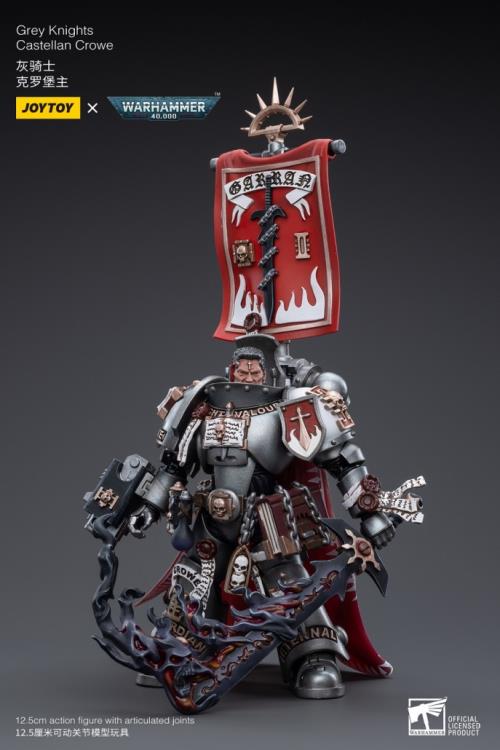 Bring in the Joy Toy Grey Knights Brotherhood Terminator Squad to come help out your Warhammer 40K collection. The JoyToy Grey Knights Brotherhood Terminator Squad Team Member is a powerful addition to any lineup and comes from Joy Toy. As part of the elite Space Marine Chapter, these knights are a truly formidable presence in any fight against daemonic entities.