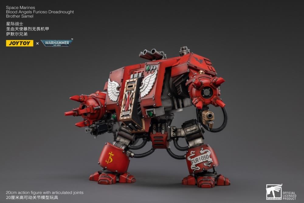 Joy Toy brings the Blood Angels from Warhammer 40k to life with this new series of 1/18 scale figures. Each JoyToy figure includes interchangeable hands and weapon accessories and stands between 4″ and 6″ tall.