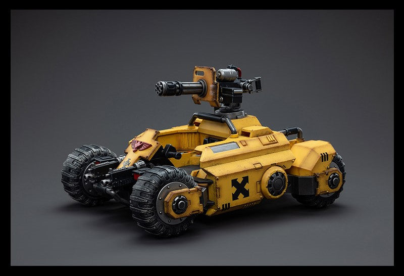 The Imperial Fists are one of the First Founding Chapters of the Space Marines and were originally the VIIthLegion of the Legiones Astartes raised by the Emperor Himself from across Terra during the Unification Wars. Joy Toy brings the Imperial Fists from Warhammer 40k to life with this new series of 1/18 scale figures. The Primaris Invader ATV is 10.23 inches with articulated joints and an impressive level of detail and coloring.