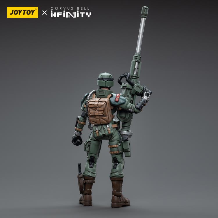 Joy Toy brings to the table a new series of figures, inspired after the tabletop wargame published by Corvus Belli. This highly detailed 1/18 scale figure stands around 4 inches tall and comes equipped with an arsenal of interchangeable parts and weapons. Add the Separate Assault Batallion figure, along with other separately sold Infinity figures by JoyToy, to your collection and build up your army for battle!