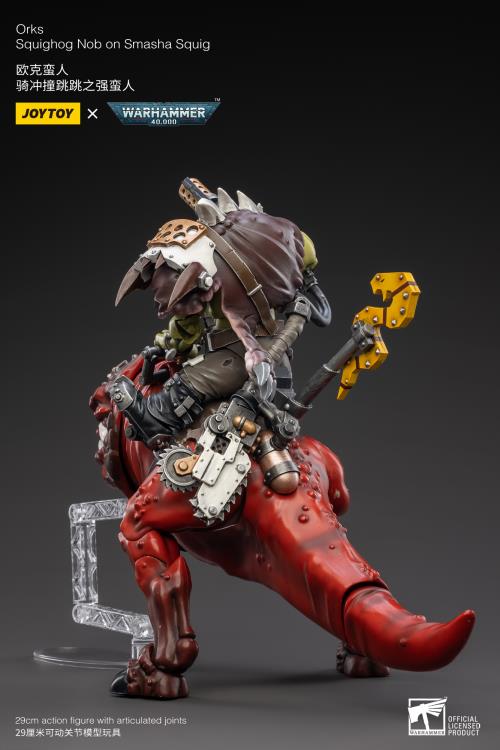 JoyToy Bipedal wrecking balls that charge ahead of the Ork lines, JoyToy Smasha Squigs live in a state of near-permanent concussion thanks to their tendency to headbutt everything. Only the surliest and most aggressive Orks can wrangle them towards enemy lines, but the resulting impact of a charging unit of Squighog Boyz is worth it as they crumple metal, flesh, and bone.