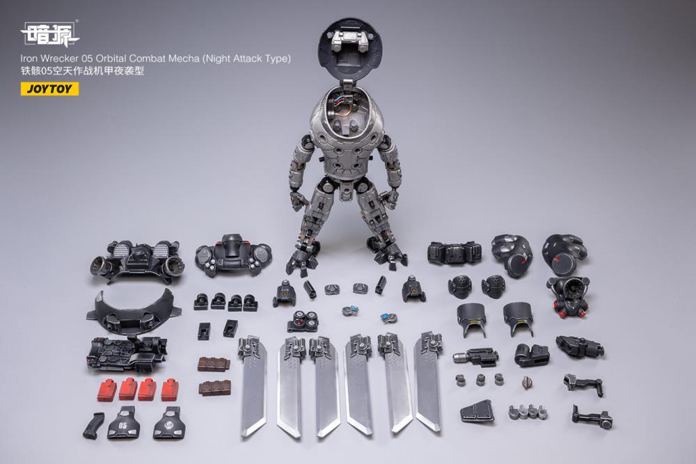 Joy Toy Dark Source Iron Wrecker 05 Orbital Combat Mecha (Night Attack Type) 1/25 Scale Figure JT2030. Joy Toy’s military vehicle series continues with the Iron Wrecker 05 Orbital Combat Mecha (Night Attack Type) and pilot figure!