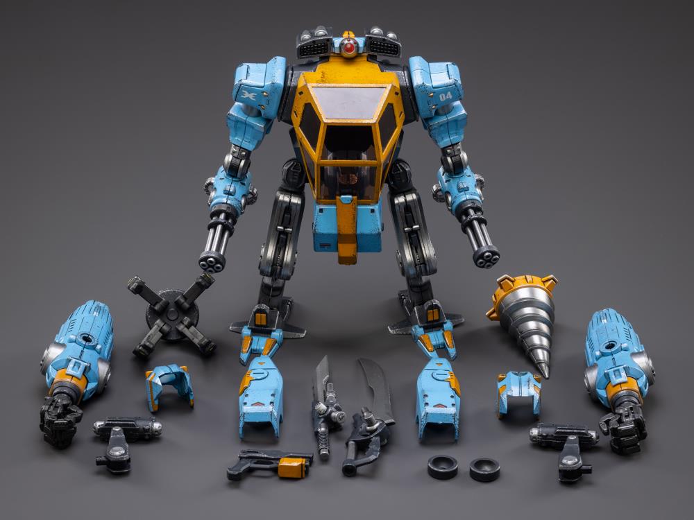 Joy Toy's military vehicle series continues with the North 04 Armed Attack Mecha and pilot figure! Each 1/18 scale articulated military mech and pilot features intricate details on a small scale and comes with equally-sized weapons and accessories.