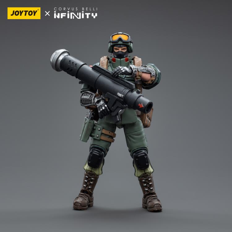 Joy Toy brings to the table a new series of figures, inspired after the tabletop wargame published by Corvus Belli. This highly detailed 1/18 scale figure stands around 4 inches tall and comes equipped with an arsenal of interchangeable parts and weapons. Add the Separate Assault Batallion figure, along with other separately sold Infinity figures by JoyToy, to your collection and build up your army for battle!