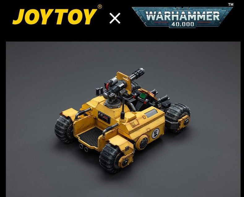 The Imperial Fists are one of the First Founding Chapters of the Space Marines and were originally the VIIthLegion of the Legiones Astartes raised by the Emperor Himself from across Terra during the Unification Wars. Joy Toy brings the Imperial Fists from Warhammer 40k to life with this new series of 1/18 scale figures. The Primaris Invader ATV is 10.23 inches with articulated joints and an impressive level of detail and coloring.