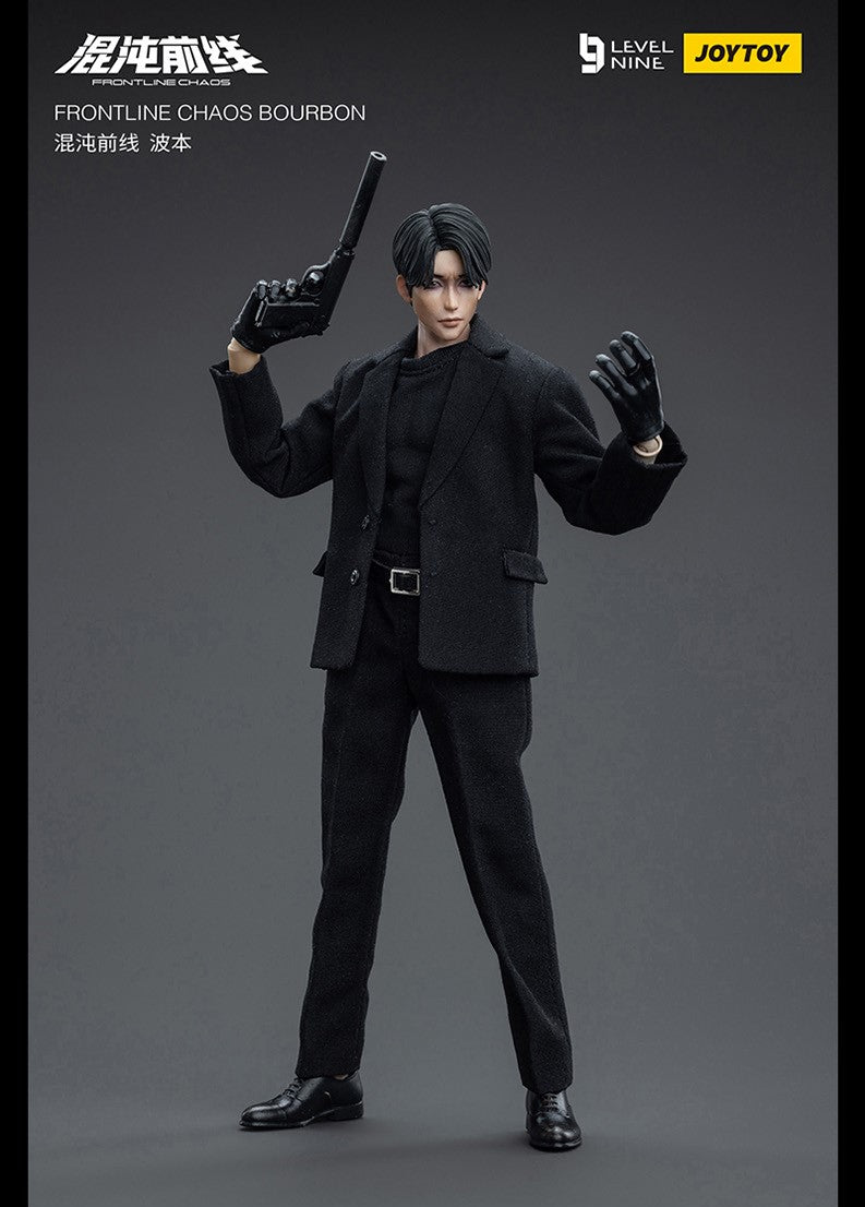 Joy Toy Frontline Chaos figure series continues in 1/12 Scale. Dressed in real cloth and stylish clothing, JoyToy Vermouth and Bourbon figure is ready to run into battle with her weapon combos.