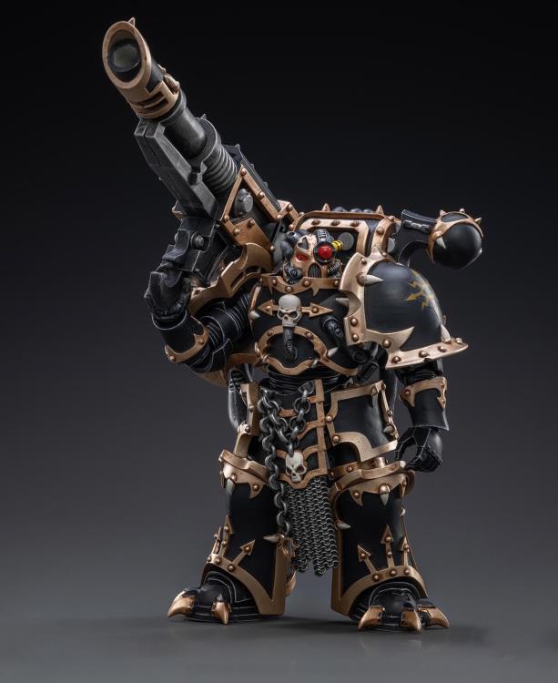 Joy Toy brings the Black Legion Havocs Marine to life with this 1/18 scale figure. The JoyToy Black Legion is a Traitor Legion of Chaos Space Marines that is the first in infamy, if not in treachery, whose name resounds as a curse throughout the scattered and war-torn realms of Humanity. Recreate the most important battles with this highly detailed and articulated figure.