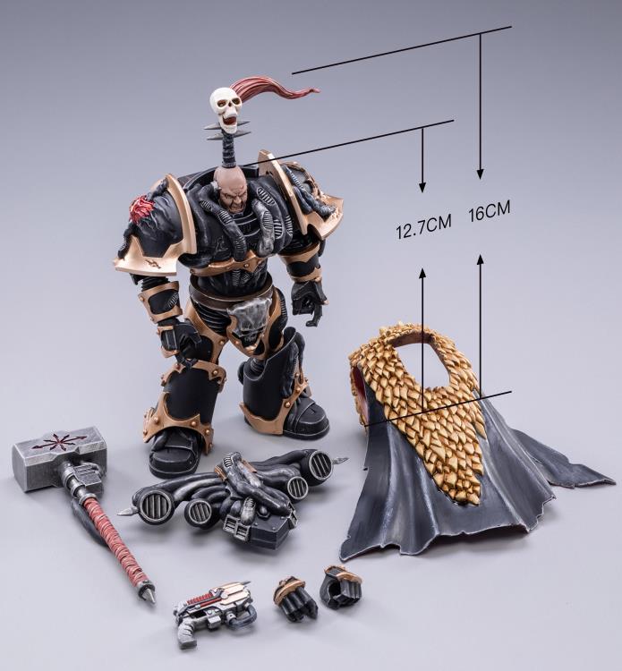 Joy Toy brings the Black Legion Chaos Space Marines to life with this 1/18 scale figure. The Black Legion is a Traitor Legion of Chaos Space Marines that is the first in infamy, if not in treachery, whose name resounds as a curse throughout the scattered and war-torn realms of Humanity. Recreate the most important battles with this highly detailed and articulated intimidating horned space marine figure.